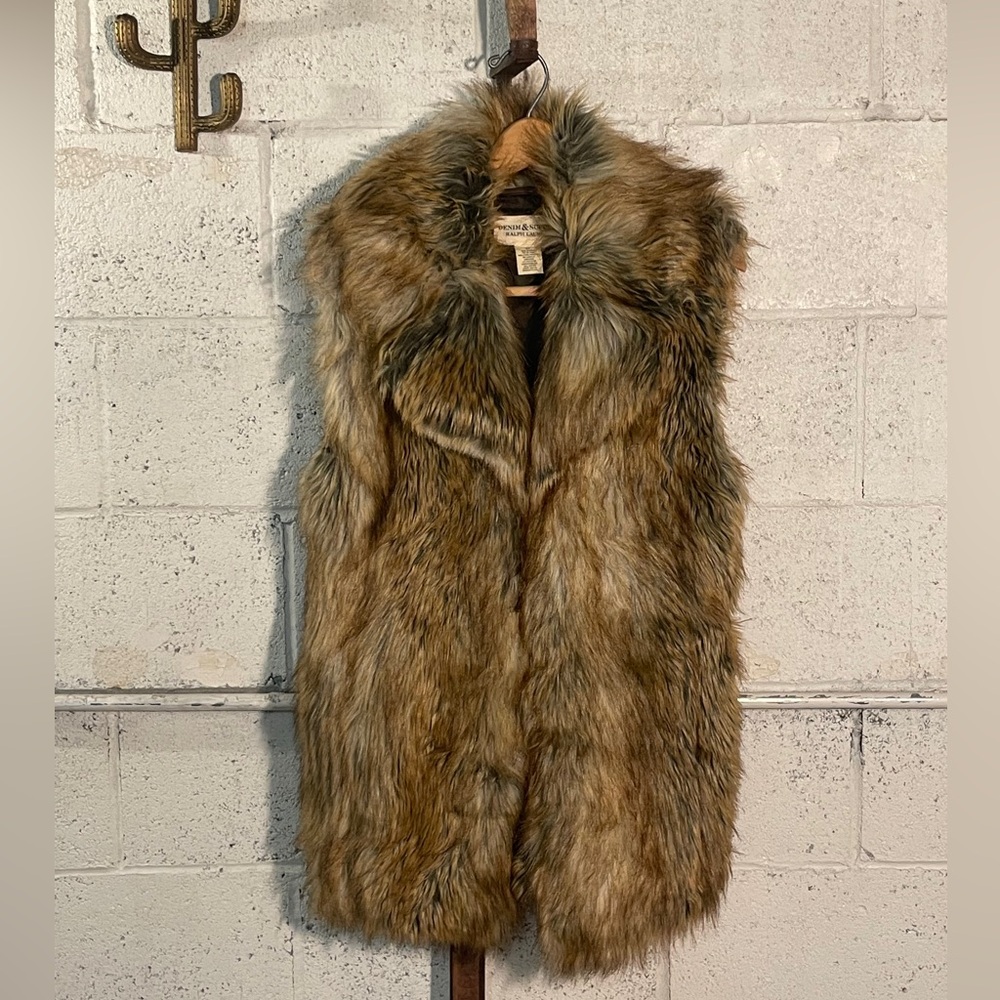 RALPH LAUREN DENIM & SUPPLY FAUX FOX FUR VEST